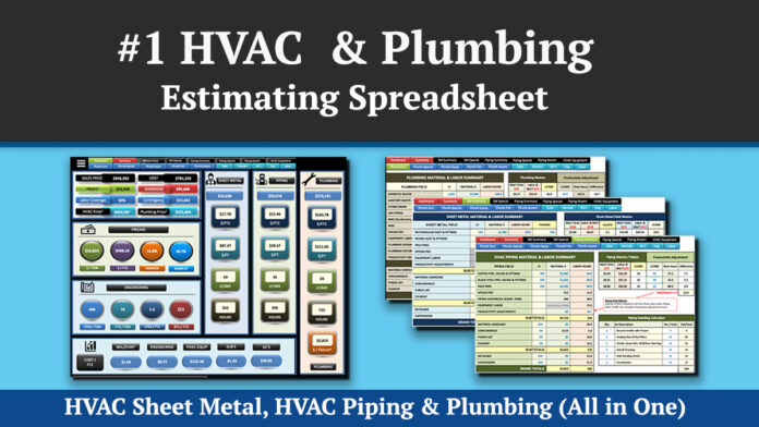 Sheet Metal, Piping & Plumbing Estimating Spreadsheet