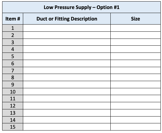 Sheet Metal - Low Pressure Supply Test Option 1