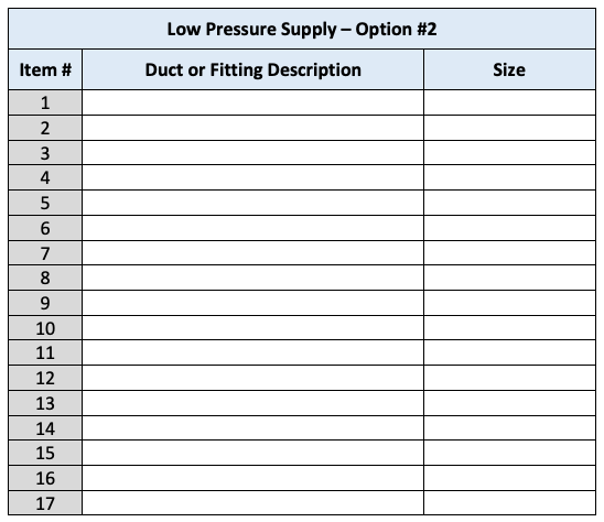 Sheet Metal - Low Pressure Supply Duct - Option #2