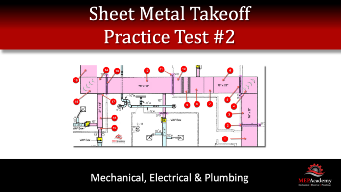 Sheet Metal Takeoff Practice Test 2