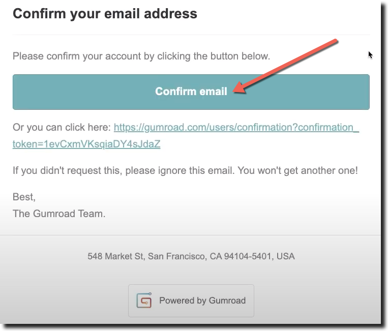 Confirm email address form