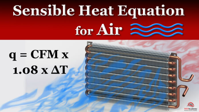 Sensible Heat Transfer Equation for Air
