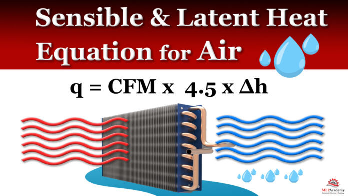 Sensible and Latent Heat Equation for Air