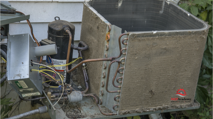 Condenser Unit with a Dirty Condenser Coil.
