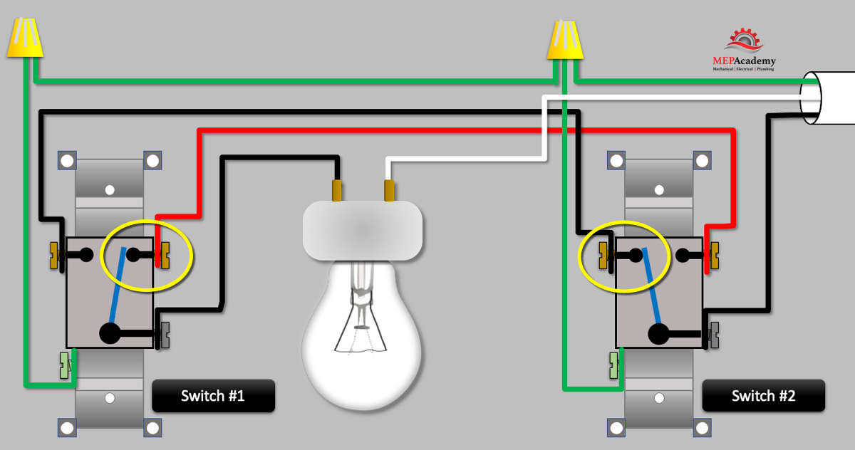 3-Way Switch Wiring with switches in opposing positions