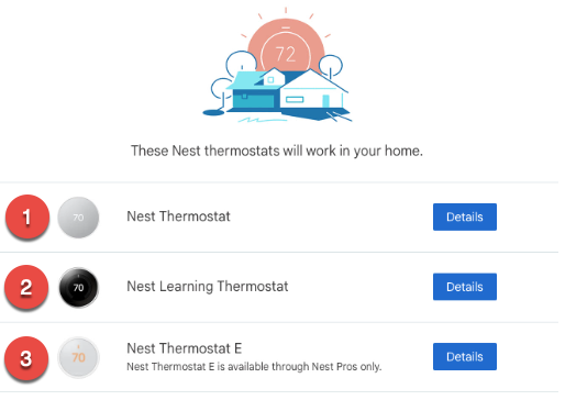 Nest Thermostat Compatibility Checker has determined that these stats will work with our system choices