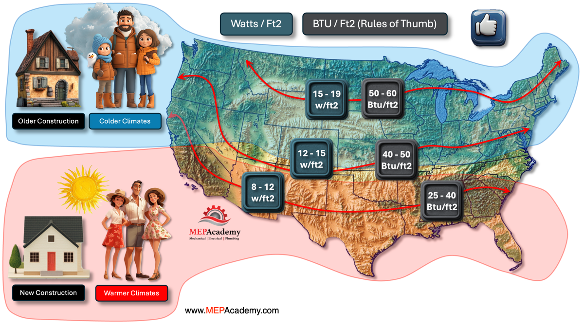 Space Heater Sizing Map