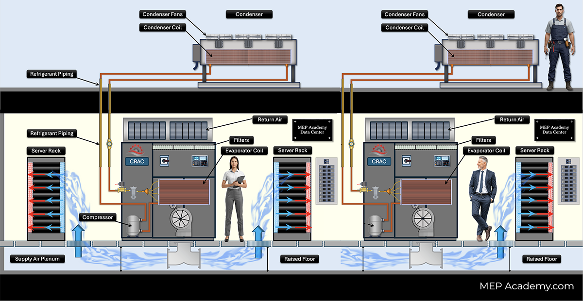 CRAC - Computer Room Air Conditioner with Air-Cooled Condenser serving a Data Center