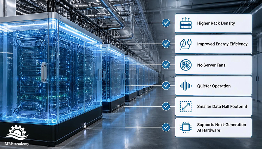 The benefits of Immersion Cooling in Data Centers.